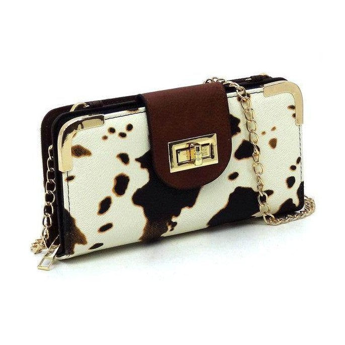 Fashion Turn Lock Crossbody Wallet - VacationGrabs