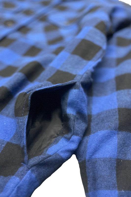 Mens Plaid Quilted Padded Flannel 4 Color Options - VacationGrabs