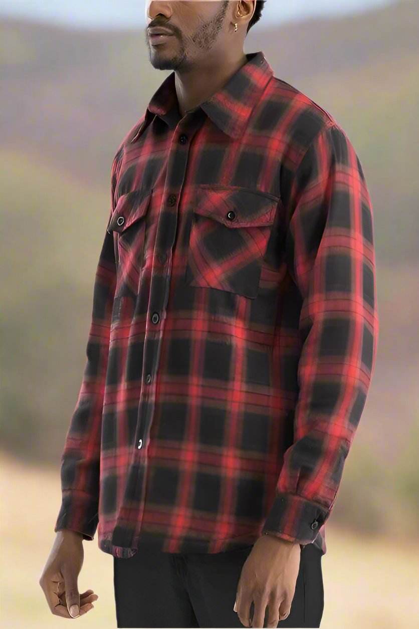 Blue black plaid shirt men featuring a stylish design and comfortable fit for casual wear