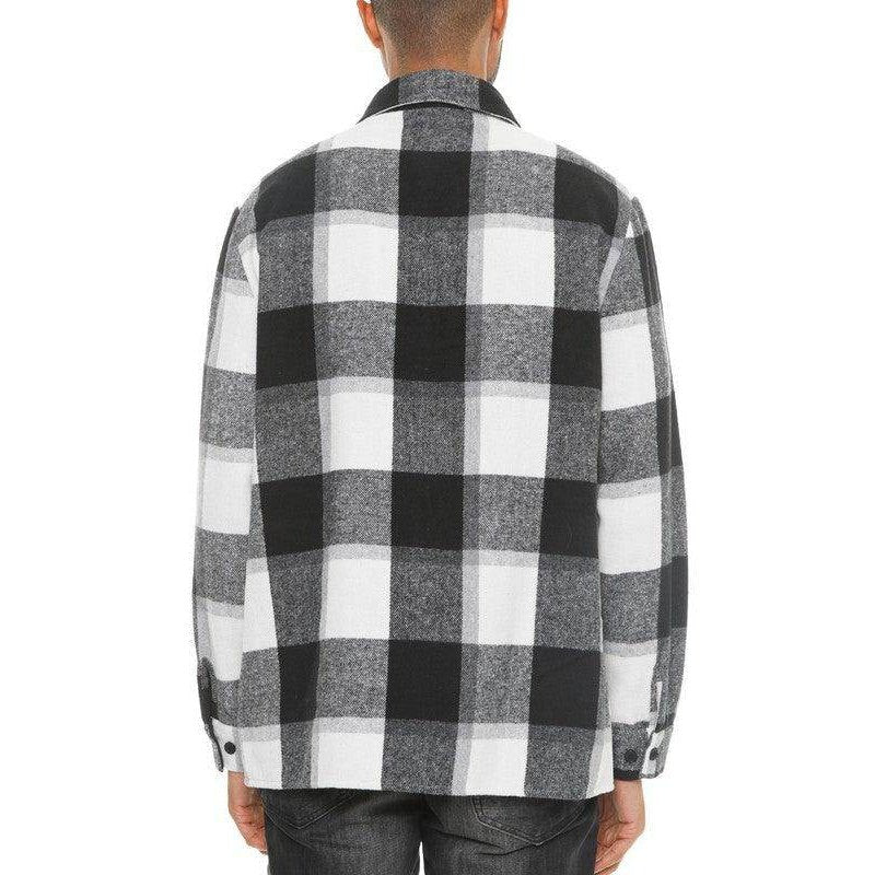 Mens Checkered Soft Flannel Shacket - VacationGrabs