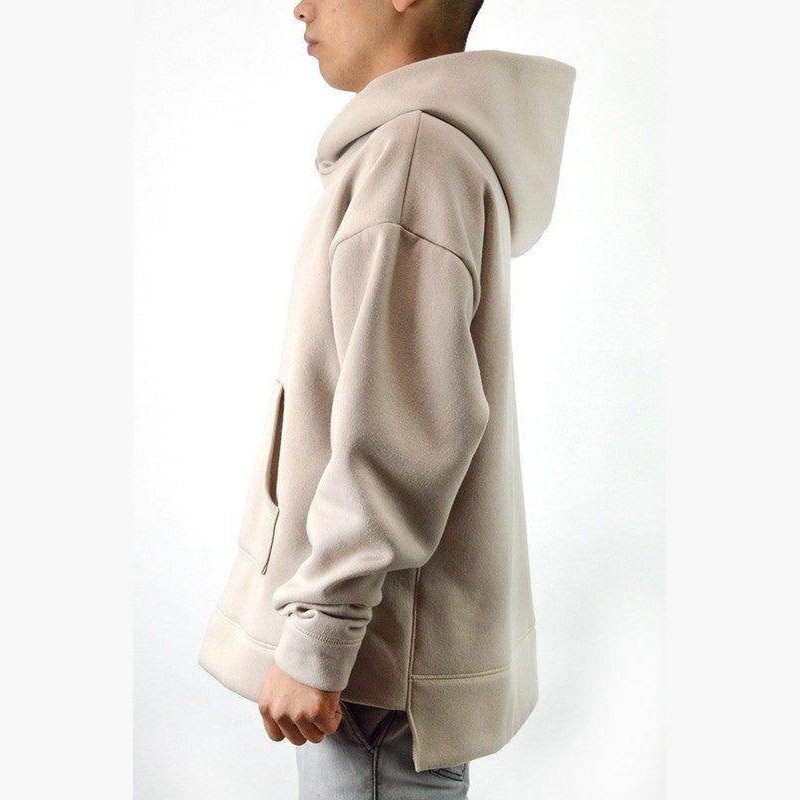 Mens Taupe Front Pouch Slouch Hoodie - VacationGrabs