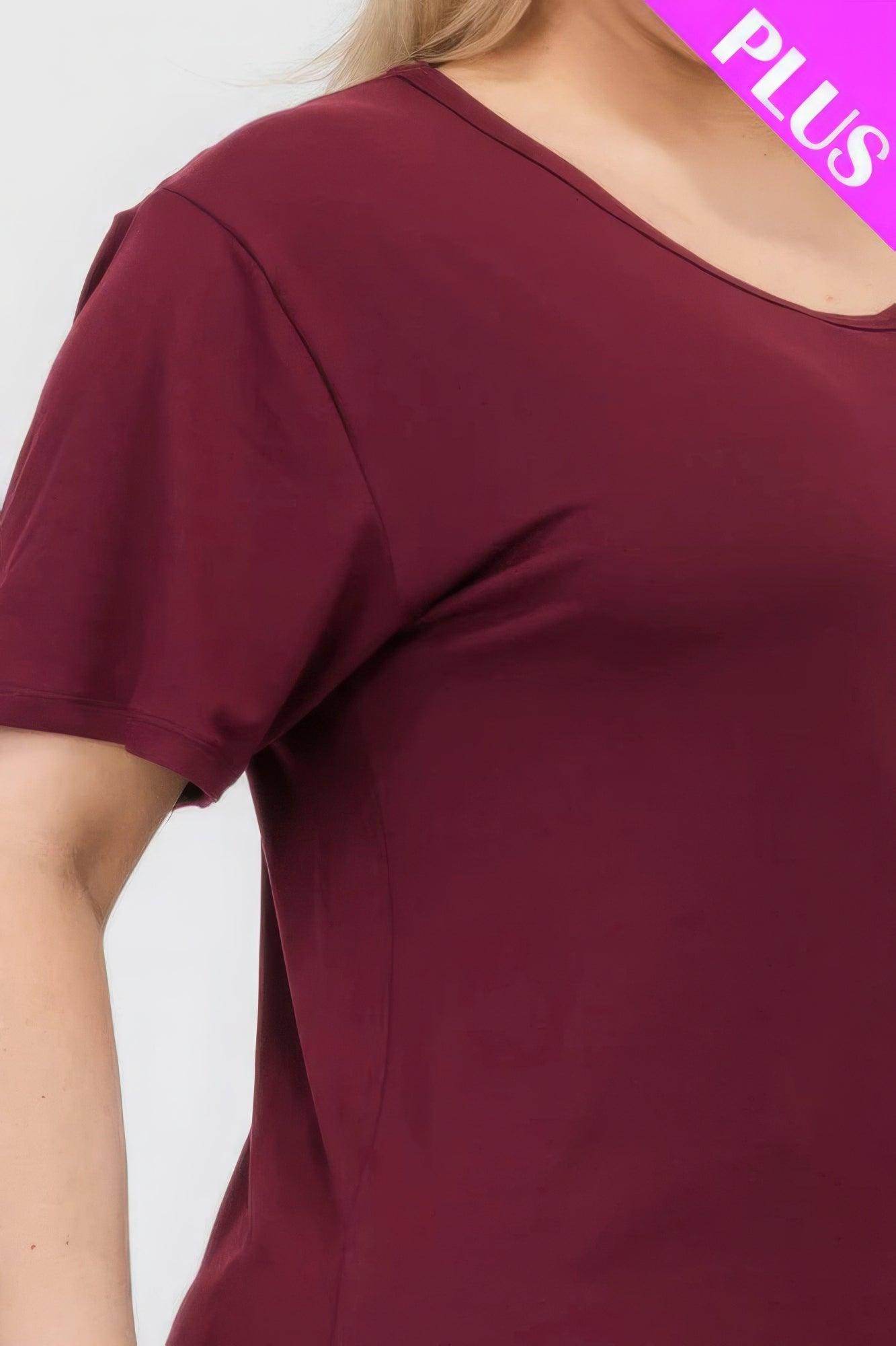 Women's Plus Size Basic Short Sleeve Shirts - VacationGrabs