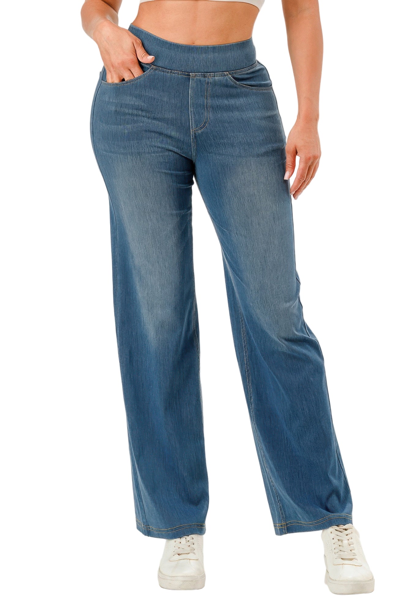 VacationGrabs ultra soft flare baggy jeans featuring a comfortable high-waist design for a stylish look