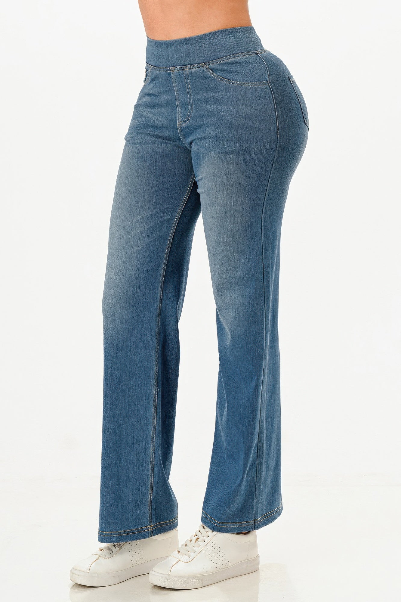 VacationGrabs ultra soft flare baggy jeans in blue with a comfortable fit and stylish design