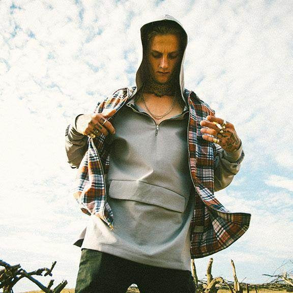 Men's short sleeve zip flannel by VacationGrabs, featuring a relaxed fit and stylish checkered pattern.